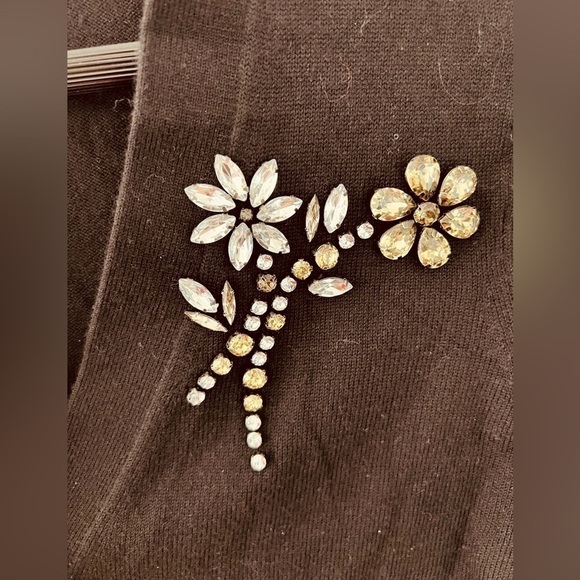 Kate Spade Black Embellished Brooch Cardigan Size XS - Picture 8 of 14